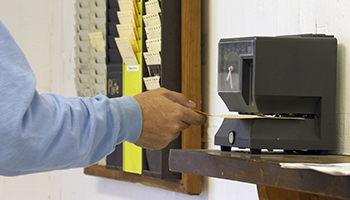 Worker clocking out